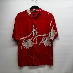 ALLSAINTS L Red Patterned Men's short sleeve Shirt